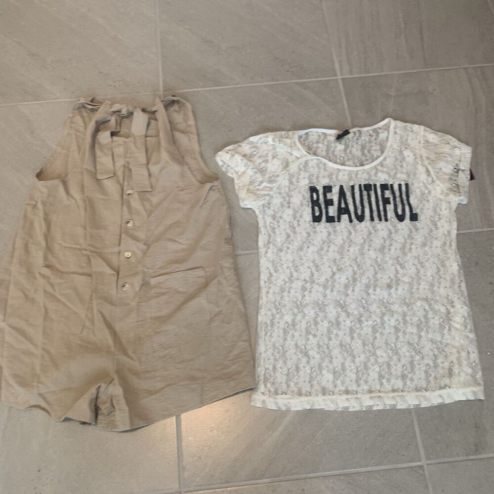 Bundle Of (2) Womens Size Large Blouse And Romper